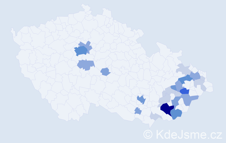 Příjmení: 'Libosvárová', počet výskytů 73 v celé ČR