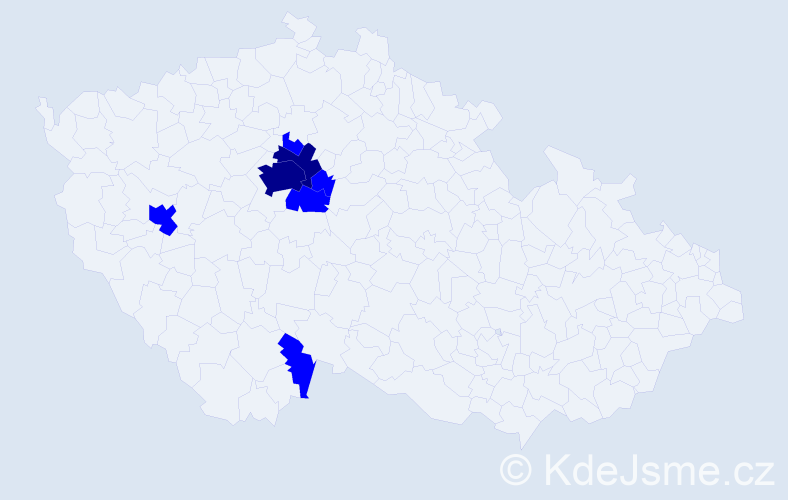 Příjmení: 'Masluková', počet výskytů 9 v celé ČR