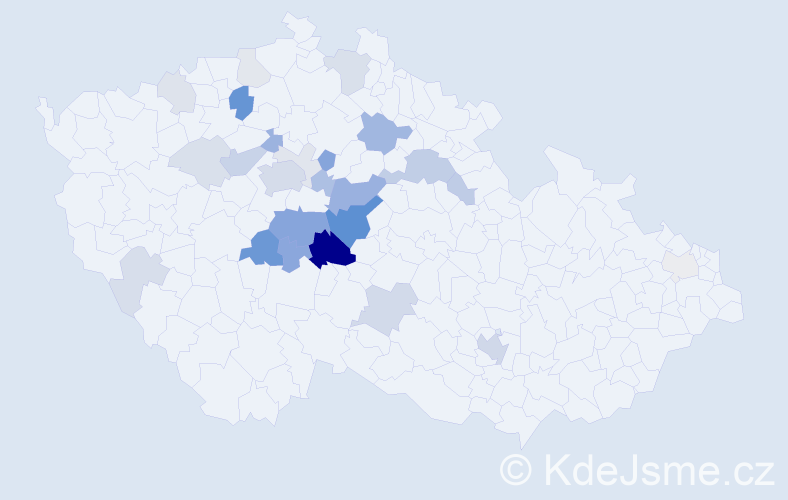 Příjmení: 'Voslář', počet výskytů 83 v celé ČR