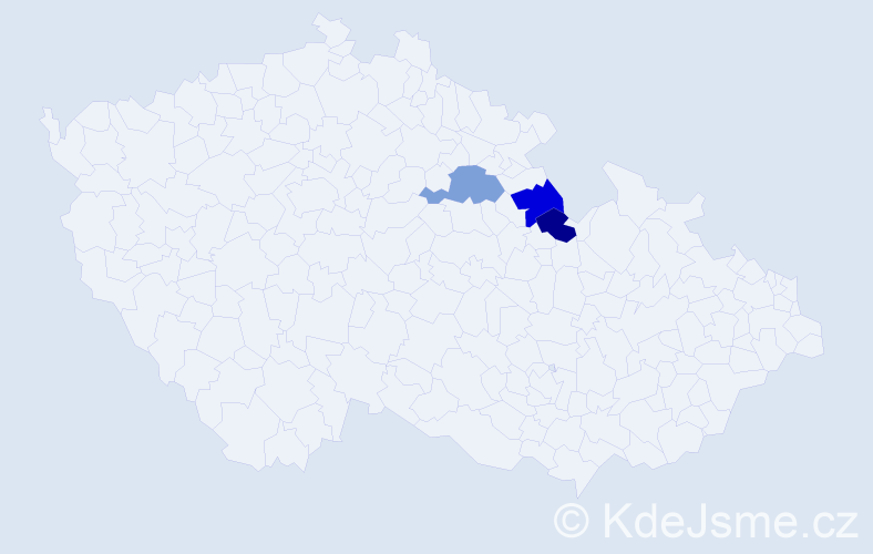 Příjmení: 'Frede', počet výskytů 6 v celé ČR