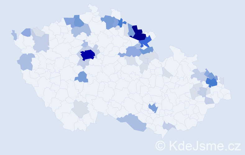 Příjmení: 'Seidel', počet výskytů 194 v celé ČR