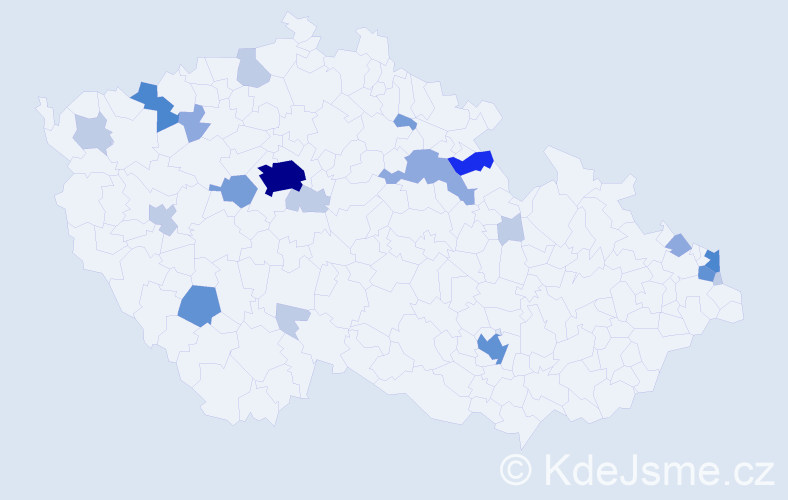 Příjmení: 'Senková', počet výskytů 60 v celé ČR