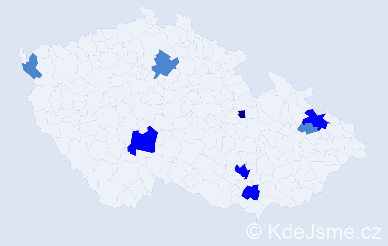 Příjmení: 'Verešpej', počet výskytů 14 v celé ČR