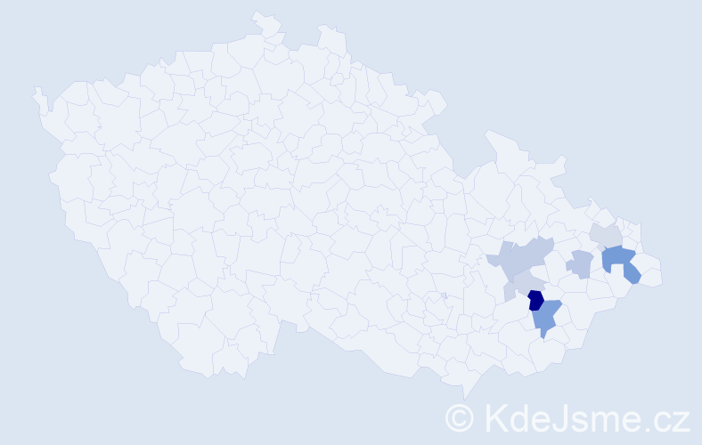 Příjmení: 'Drahotuská', počet výskytů 19 v celé ČR