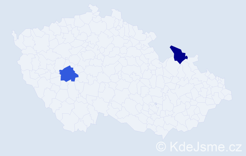 Příjmení: 'Kotesa', počet výskytů 8 v celé ČR