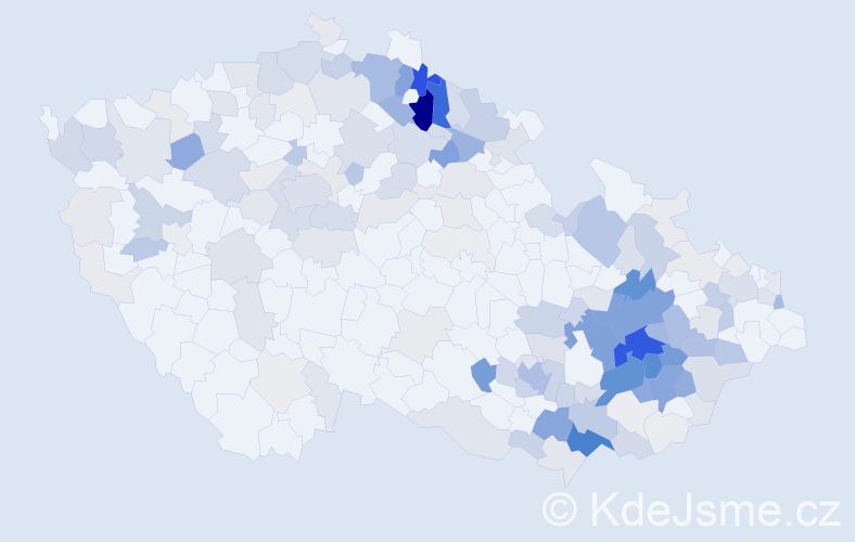 Příjmení: 'Nesvadba', počet výskytů 724 v celé ČR