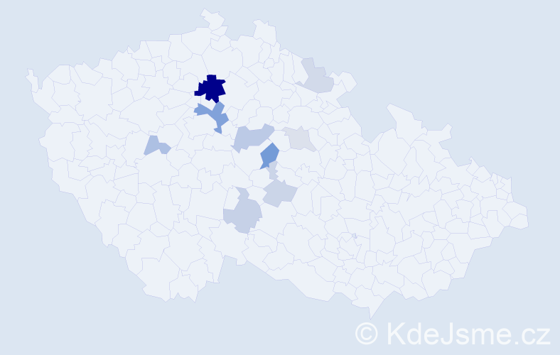 Příjmení: 'Karabáček', počet výskytů 25 v celé ČR