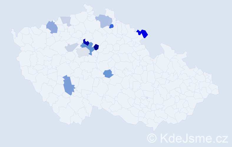 Příjmení: 'Banga', počet výskytů 28 v celé ČR