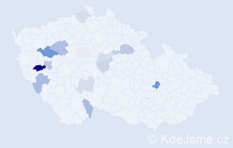 Příjmení: 'Trdličková', počet výskytů 27 v celé ČR