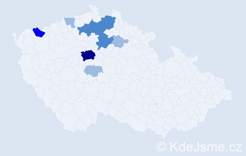 Příjmení: 'Pocnarová', počet výskytů 18 v celé ČR