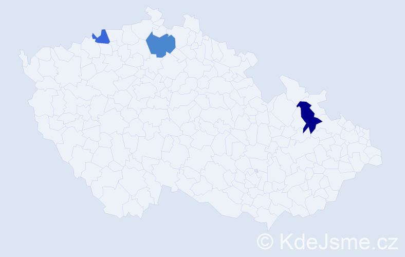 Příjmení: 'Konfal', počet výskytů 14 v celé ČR