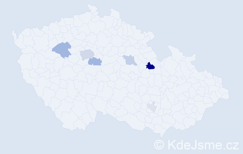 Příjmení: 'Káral', počet výskytů 12 v celé ČR