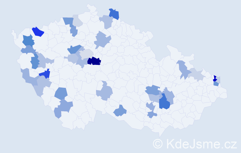 Příjmení: 'Kallová', počet výskytů 82 v celé ČR