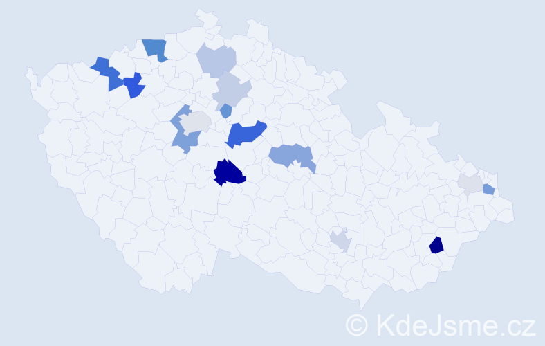 Příjmení: 'Budjač', počet výskytů 37 v celé ČR