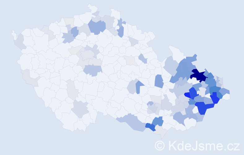 Příjmení: 'Kalus', počet výskytů 435 v celé ČR