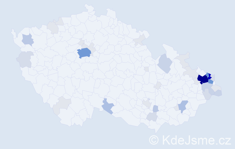 Příjmení: 'Karkošková', počet výskytů 159 v celé ČR