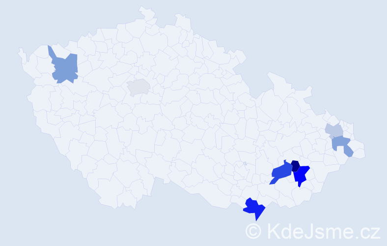 Příjmení: 'Rerková', počet výskytů 12 v celé ČR