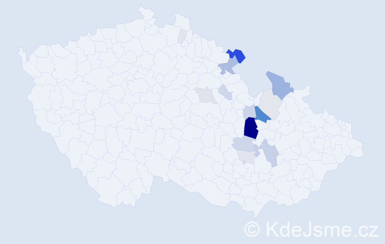 Příjmení: 'Lexman', počet výskytů 52 v celé ČR