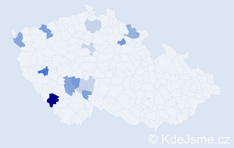 Příjmení: 'Jíška', počet výskytů 19 v celé ČR