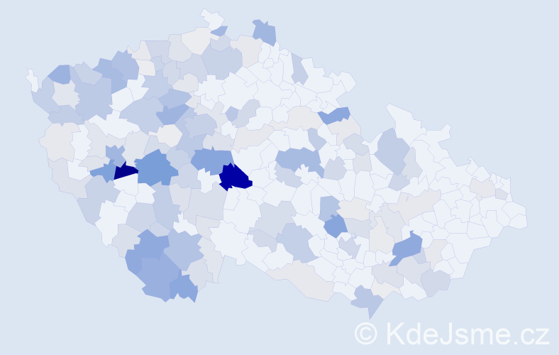 Příjmení: 'Štětina', počet výskytů 571 v celé ČR