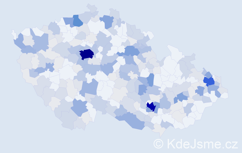 Příjmení: 'Krištof', počet výskytů 843 v celé ČR