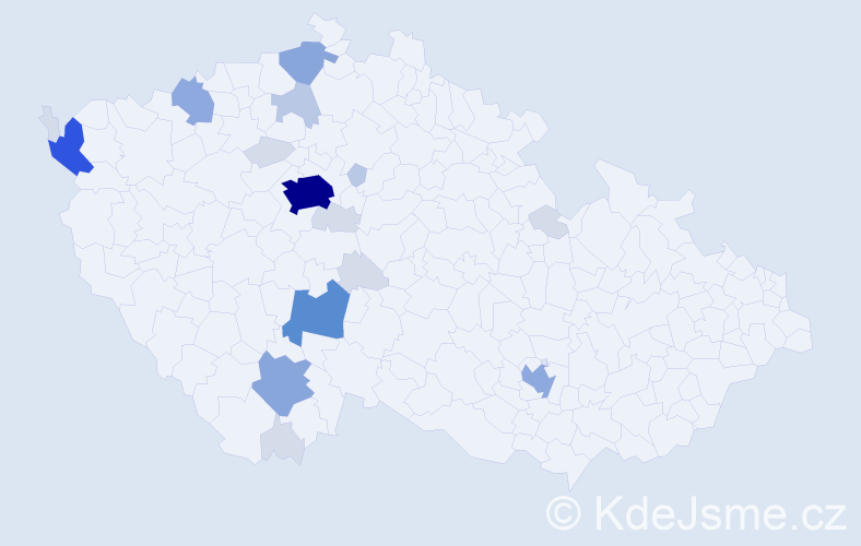 Příjmení: 'Valeška', počet výskytů 61 v celé ČR