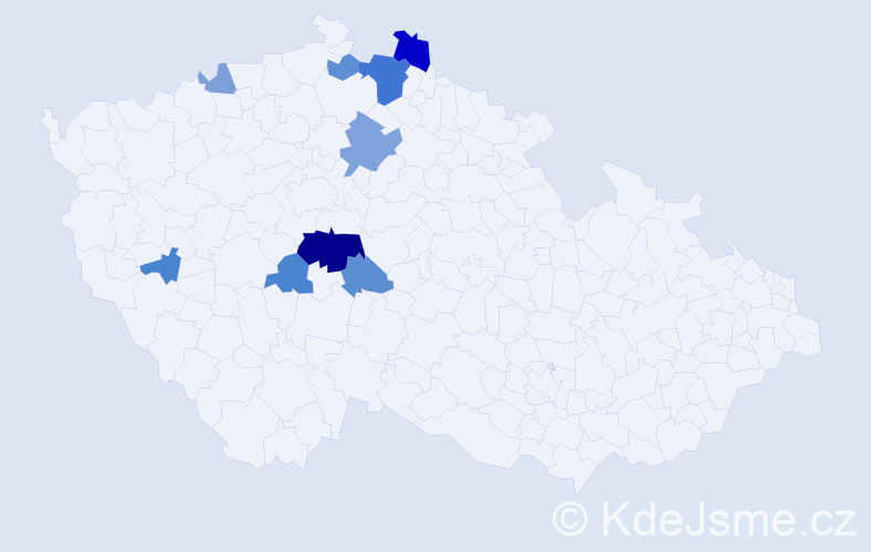 Příjmení: 'Kiporová', počet výskytů 19 v celé ČR