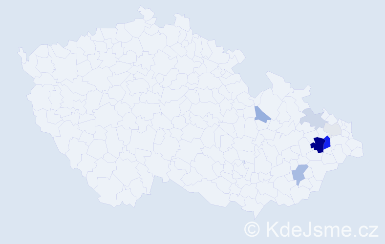 Příjmení: 'Vidomusová', počet výskytů 18 v celé ČR