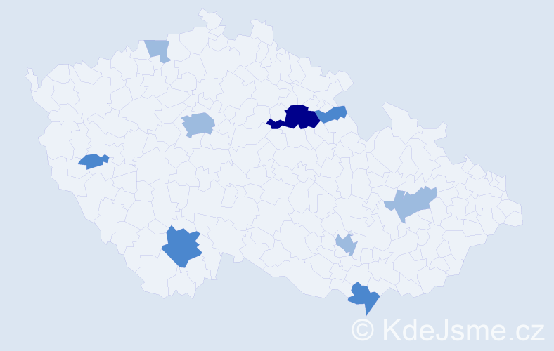 Příjmení: 'Tuschl', počet výskytů 16 v celé ČR