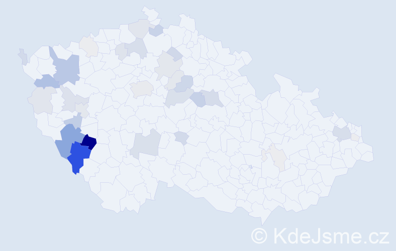 Příjmení: 'Frančík', počet výskytů 108 v celé ČR