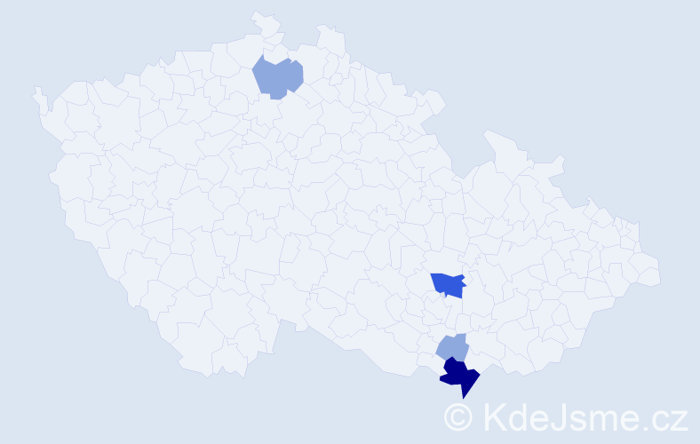 Příjmení: 'Móc', počet výskytů 10 v celé ČR