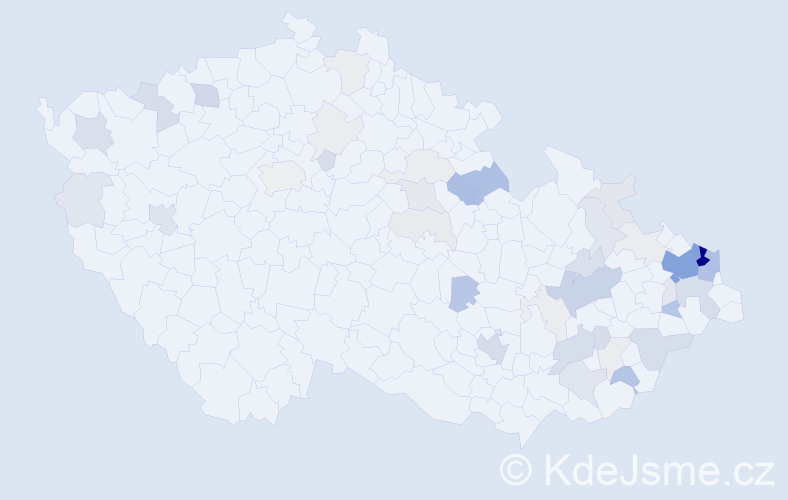 Příjmení: 'Skýba', počet výskytů 182 v celé ČR