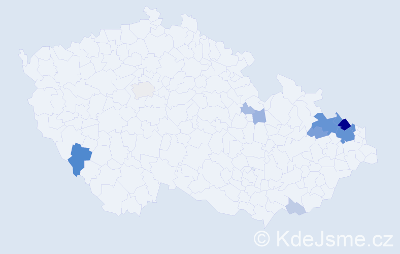 Příjmení: 'Gajdečková', počet výskytů 52 v celé ČR