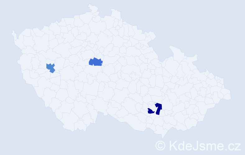 Příjmení: 'Kondvárová', počet výskytů 5 v celé ČR