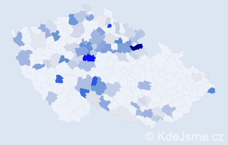 Příjmení: 'Rathouský', počet výskytů 331 v celé ČR
