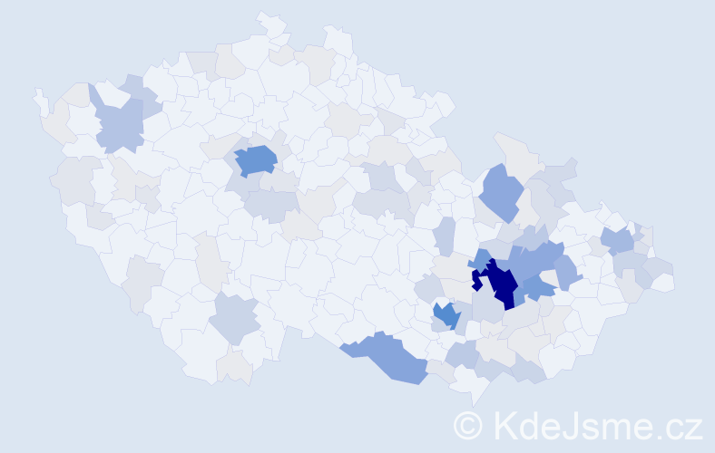 Příjmení: 'Páleník', počet výskytů 389 v celé ČR
