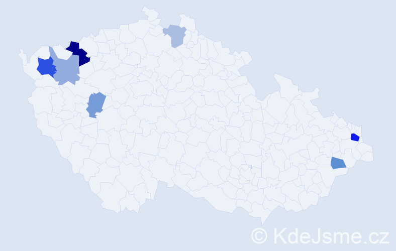 Příjmení: 'Durbák', počet výskytů 14 v celé ČR