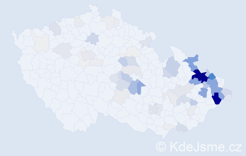 Příjmení: 'Matýsek', počet výskytů 410 v celé ČR