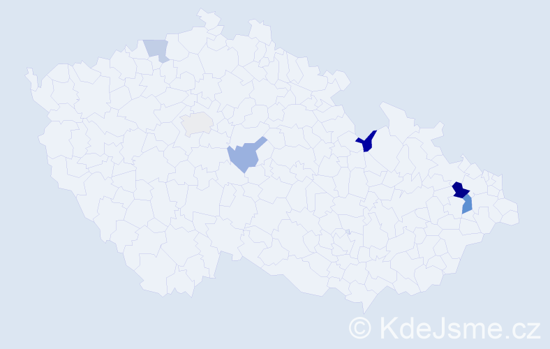 Příjmení: 'Wieland', počet výskytů 9 v celé ČR