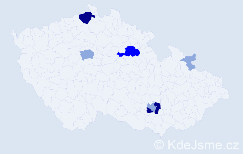Příjmení: 'Mahn', počet výskytů 17 v celé ČR