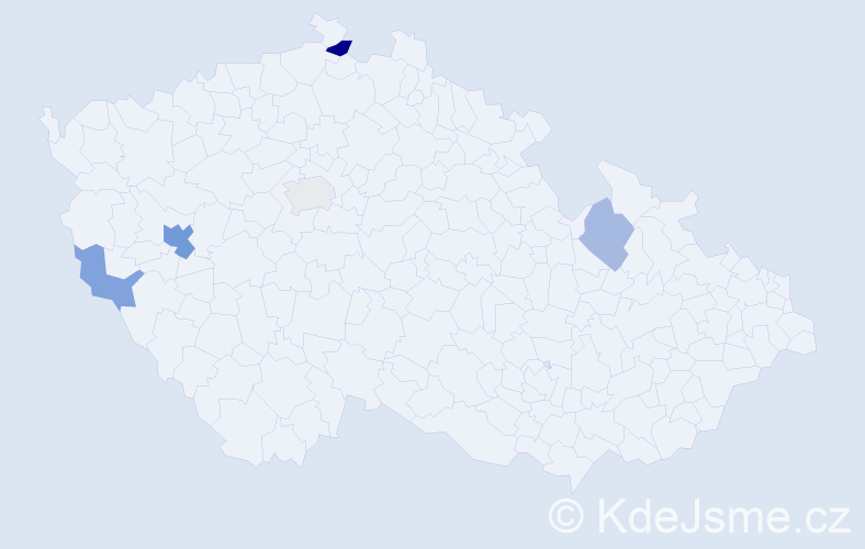 Příjmení: 'Velleková', počet výskytů 9 v celé ČR