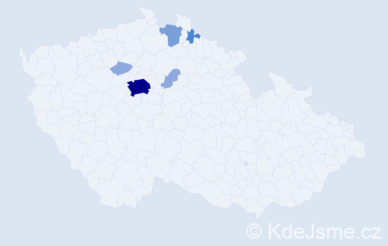 Příjmení: 'Mattern', počet výskytů 14 v celé ČR