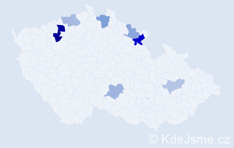 Příjmení: 'Štelzigová', počet výskytů 18 v celé ČR