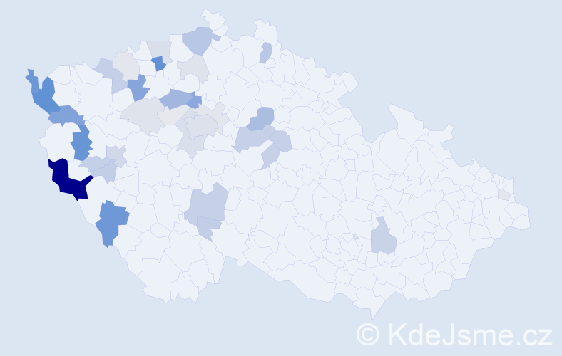 Příjmení: 'Kapic', počet výskytů 106 v celé ČR