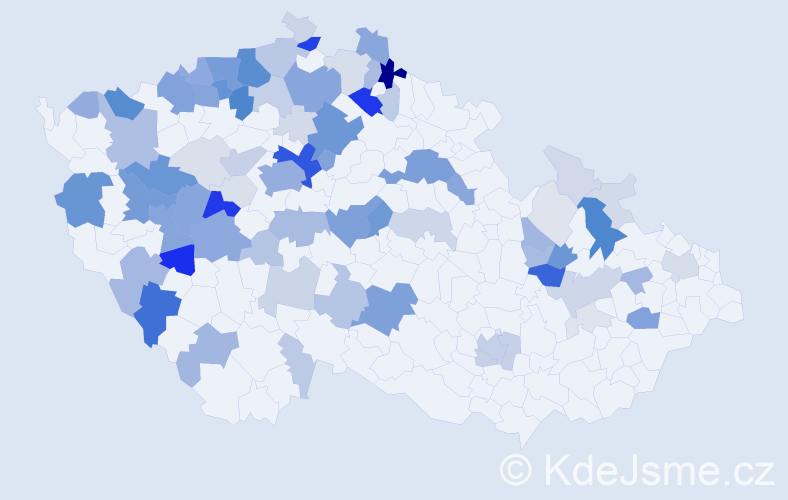 Příjmení: 'Klaus', počet výskytů 321 v celé ČR