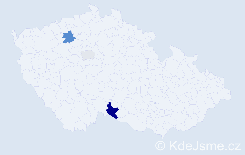 Příjmení: 'Ťuk', počet výskytů 3 v celé ČR