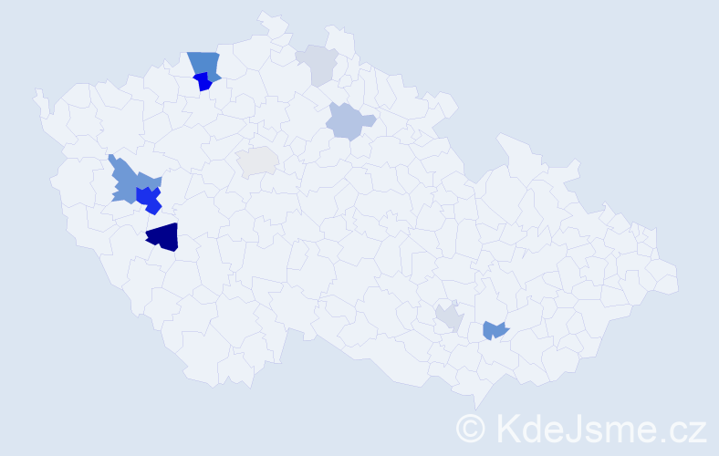 Příjmení: 'Pacandová', počet výskytů 37 v celé ČR