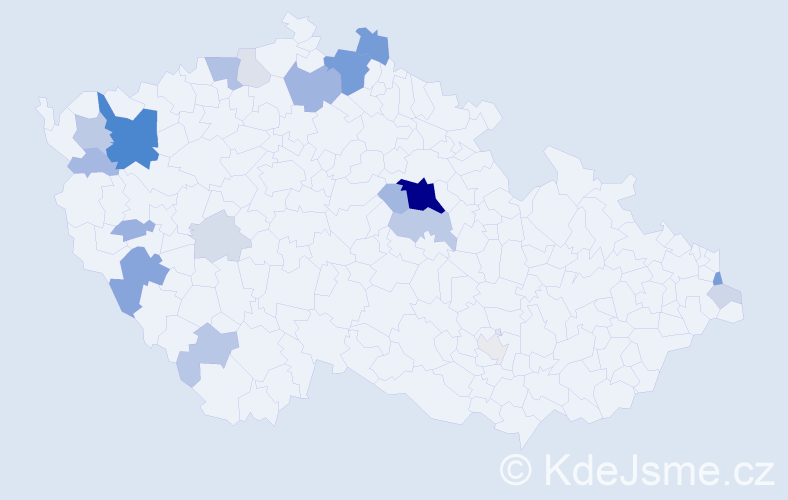 Příjmení: 'Gašpár', počet výskytů 67 v celé ČR