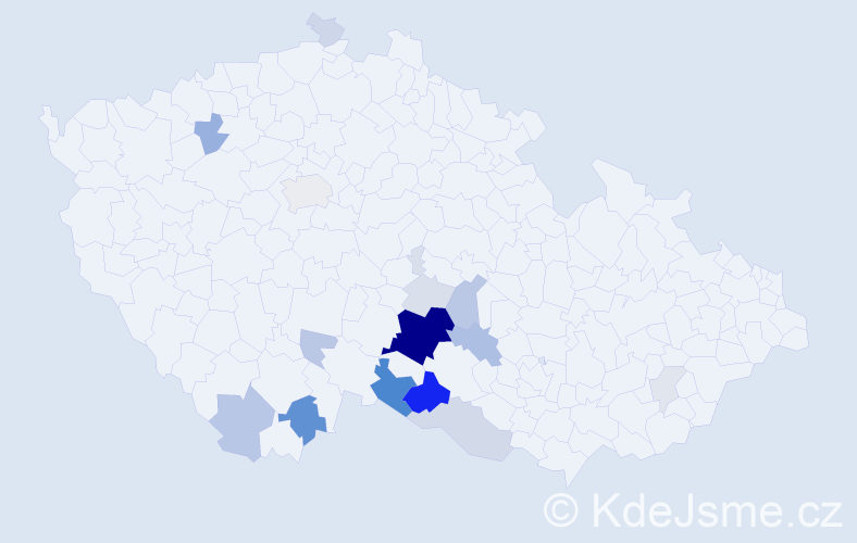 Příjmení: 'Záškoda', počet výskytů 65 v celé ČR
