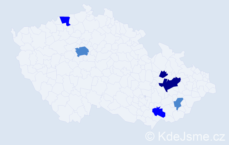 Příjmení: 'Kavulič', počet výskytů 12 v celé ČR
